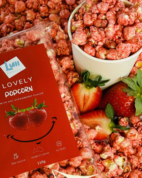 Lovely popcorn with sweet strawberry flavour