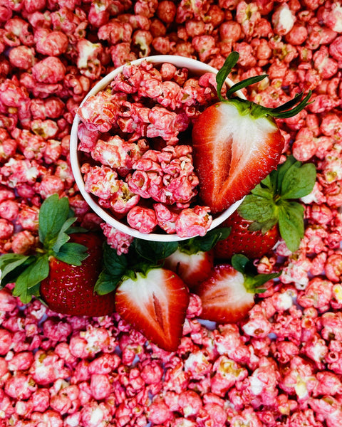 Lovely popcorn with sweet strawberry flavour
