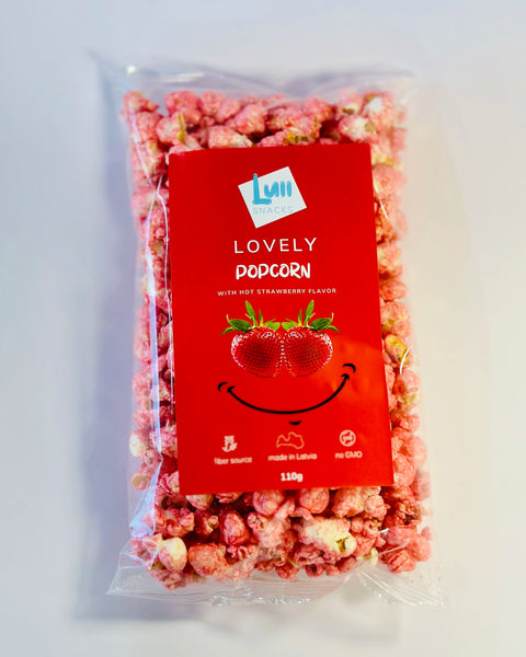 Lovely popcorn with sweet strawberry flavour