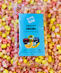 Fruity popcorn with colorful flavour mix