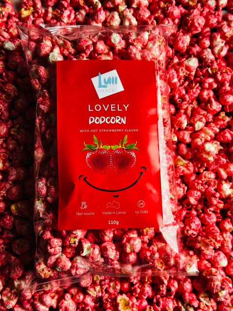 Lovely popcorn with sweet strawberry flavour