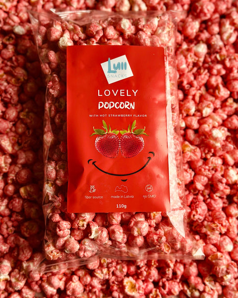 Lovely popcorn with sweet strawberry flavour