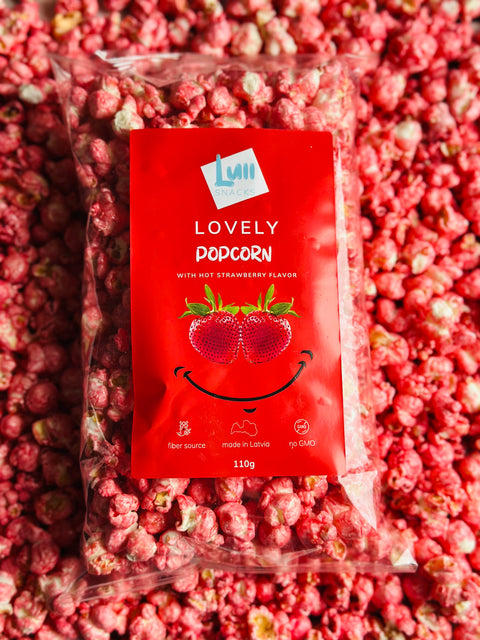 Lovely popcorn with sweet strawberry flavour